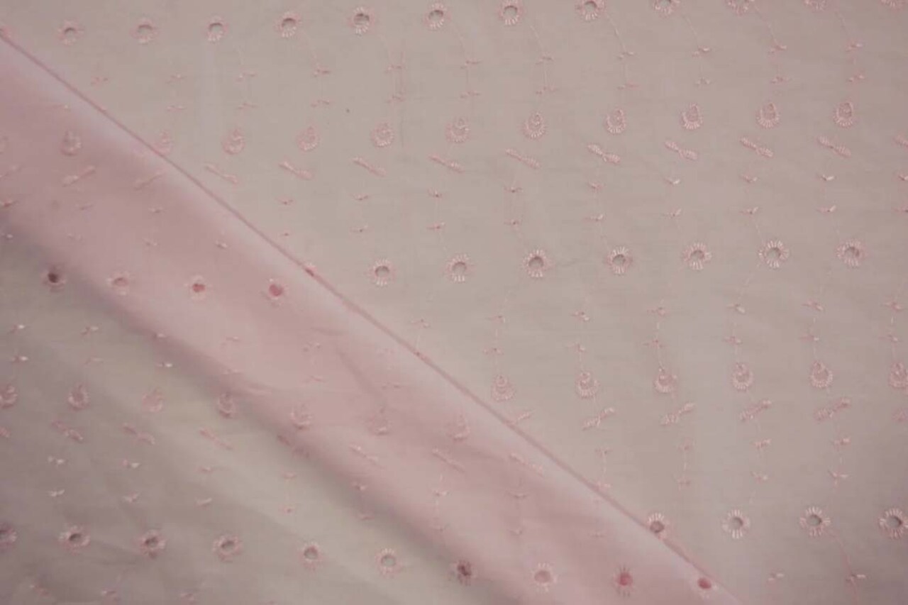 Polyester Cotton Eyelet Embroidery Fabric No Scallop Ends Soft Lightweight Multiple Colors 60 Inch Wide